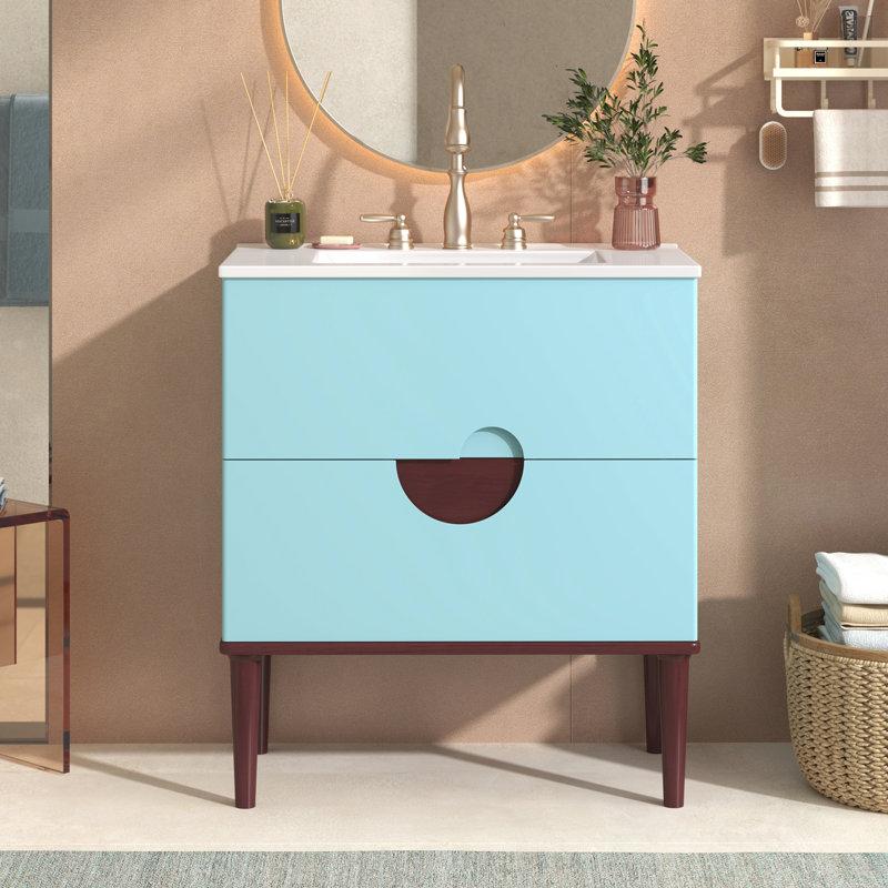 Ensemble de meuble-lavabo avec lavabo en céramique 30 po