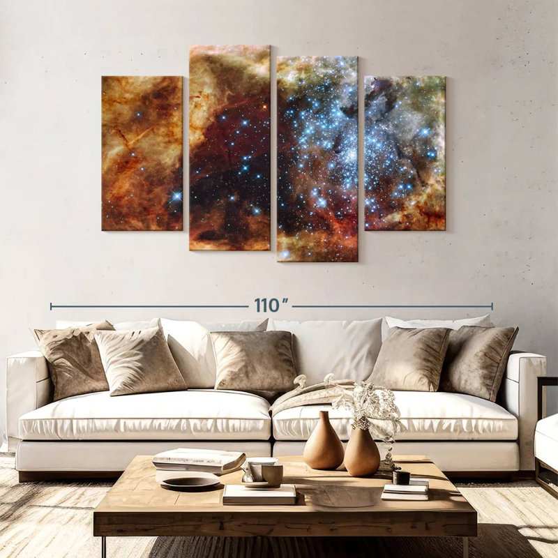 Amas d'étoiles globulaires Oberle, H 54 po x l 84 po