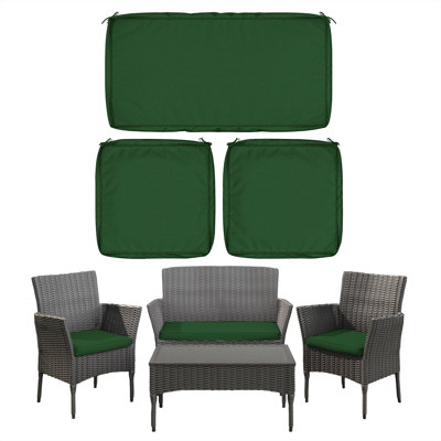 3-Pack Outdoor Seat Cushion Covers, Water-Resistant Patio Furniture Replacement Covers