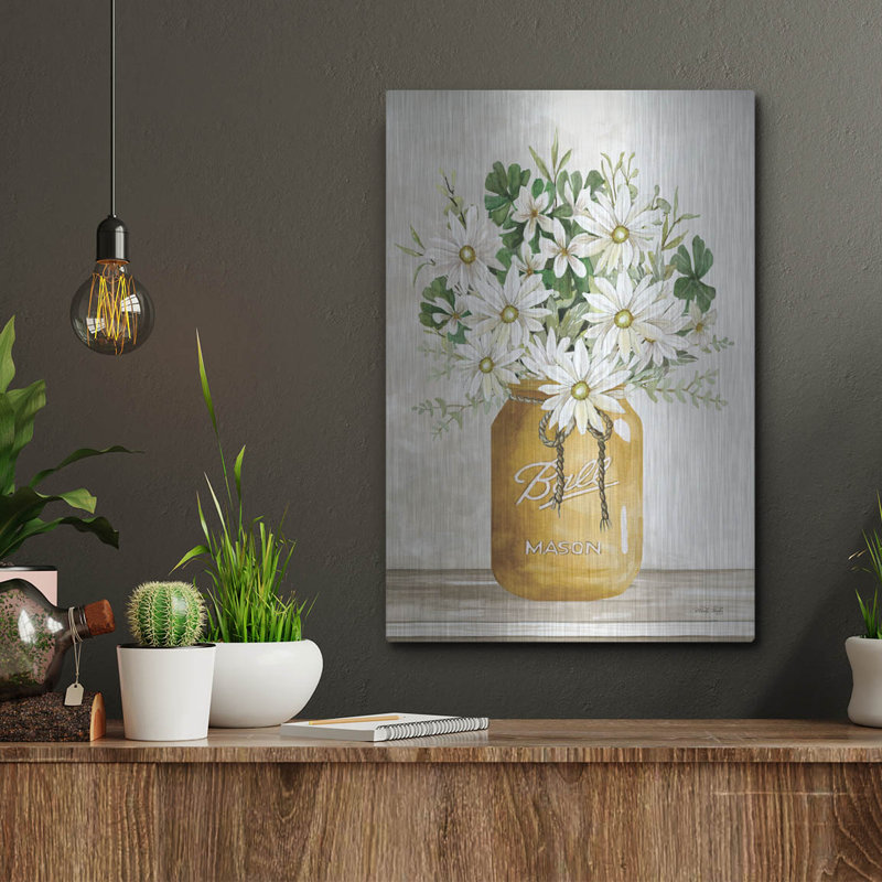 Luxe Gold Art «Gold Jar With White Flowers» par Ci «Gold Jar With White Flowers» par Cindy Jacobs