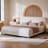 Boucle Bed Frame, Upholstered Cloud Bed Frame with Adjustable Headboard, Solid Wood Legs, Rounded Corners Design & Easy Assembly – Modern Platform Bed,Cream-1336126098