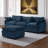 105" Modular L-Shape Sectional with Ottoman, Soft Chenille Fabric, 3-Seat-1438868637