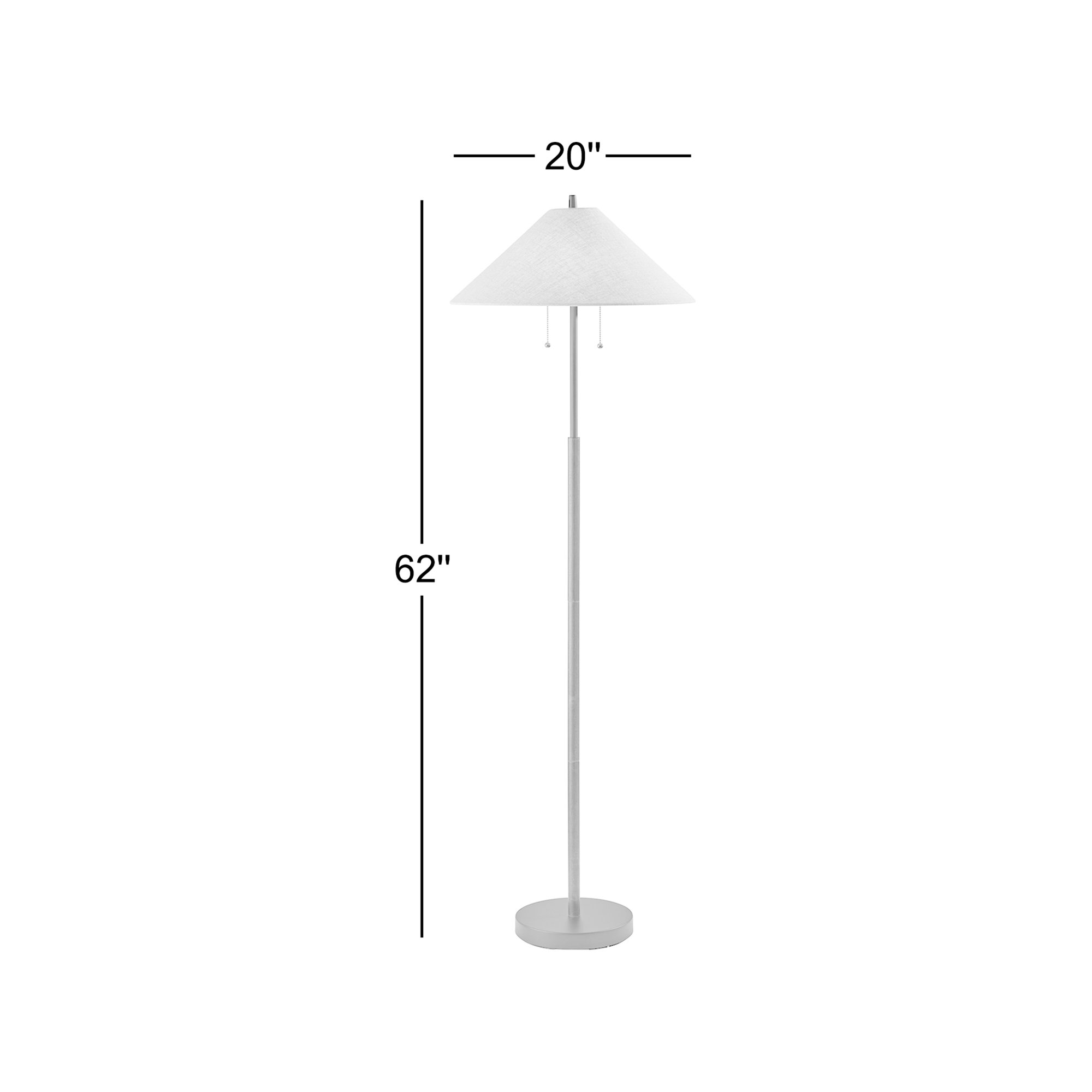 Florina 62'' Floor Lamp, Ivory, Natural/Black
