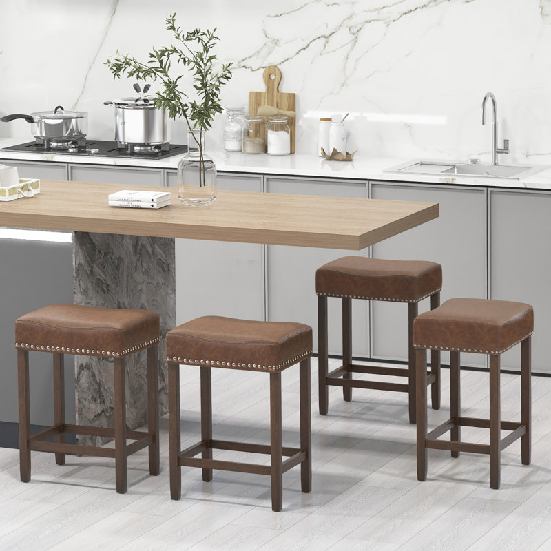 Tabouret Javeon, Tabouret de comptoir (siège d'une hauteur de 24 p, Brun