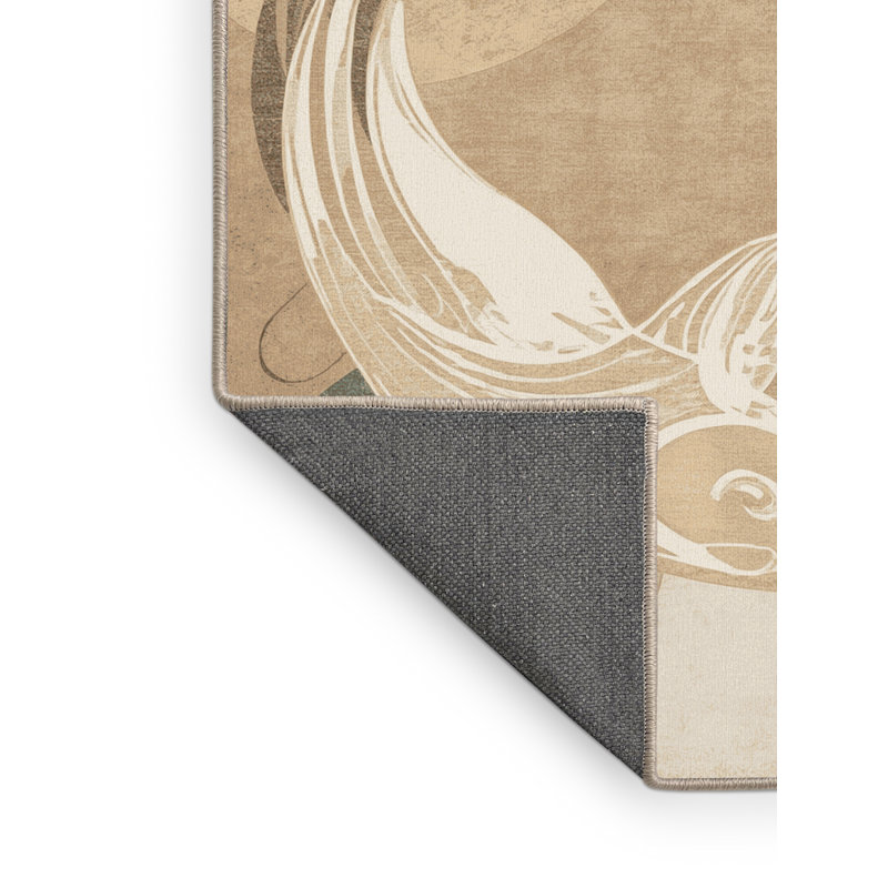 Tapis en peluche douce et moelleuse à motif abstrait côtier Churchton, 8 x 12