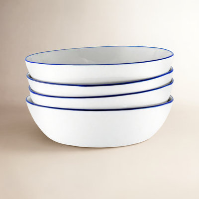 Canvas Home Abbesses Colored Rim Porcelain Pasta Bowl 20oz