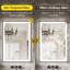 Miroir à DEL intelligent 24 po x 32 po pour salle de bain, intensité variable de 10% à 100%, température de couleur réglable, brouillard avec arrêt automatique, CV de l'interrupteur mural, compatibilité verre trempé de 5 mm, installation facile-499533472-499533485