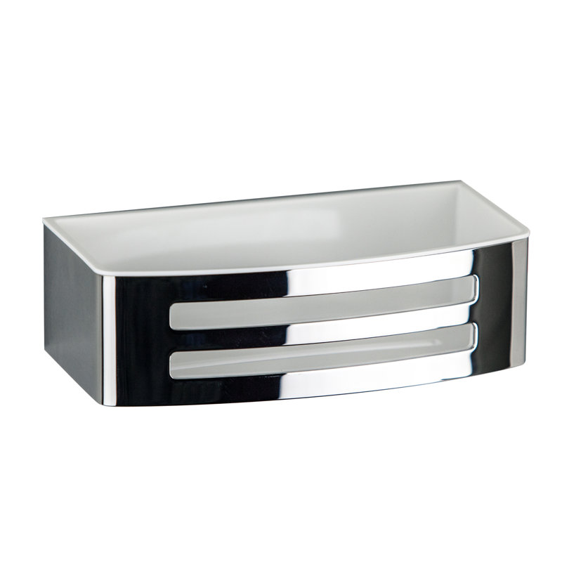 Shower Basket, Polished Chrome / White