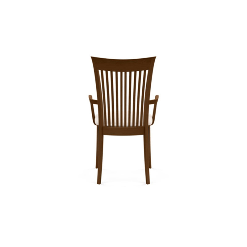Sarah Upholstered Arm Chair, Saddle Cherry, White Leather
