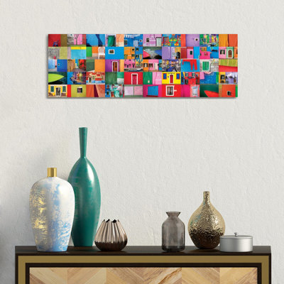 Italy, Burano. Collage Of Colorful Burano Images. by Jaynes Gallery - Wrapped Canvas Panoramic Print