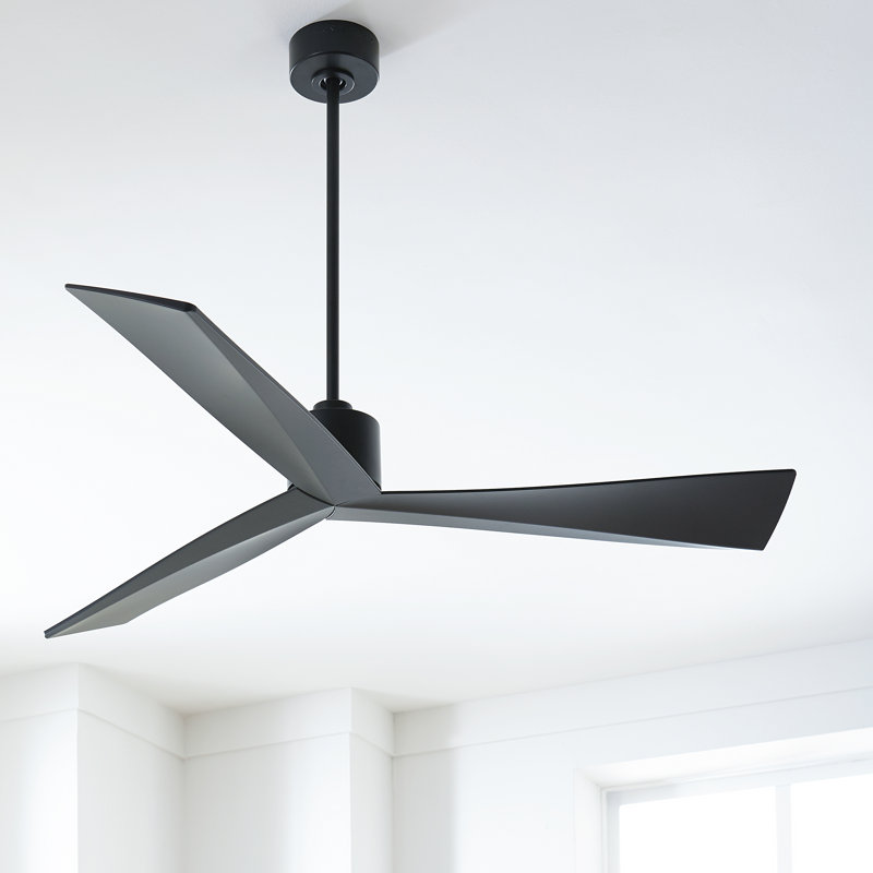 Adler Downrod Ceiling Fan, Matte Black, 60"
