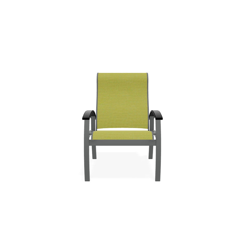 Chaise de patio Askar, Lime 38D Sunbrella®, Noir, Graphite texturé