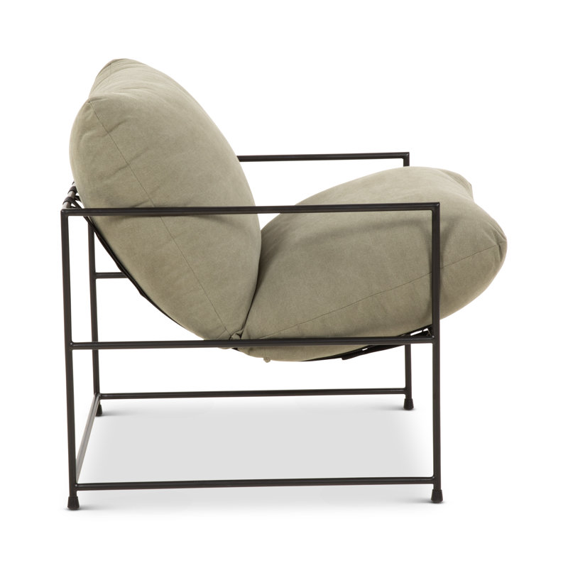 Danita Armchair, Washed Green Performance Canvas