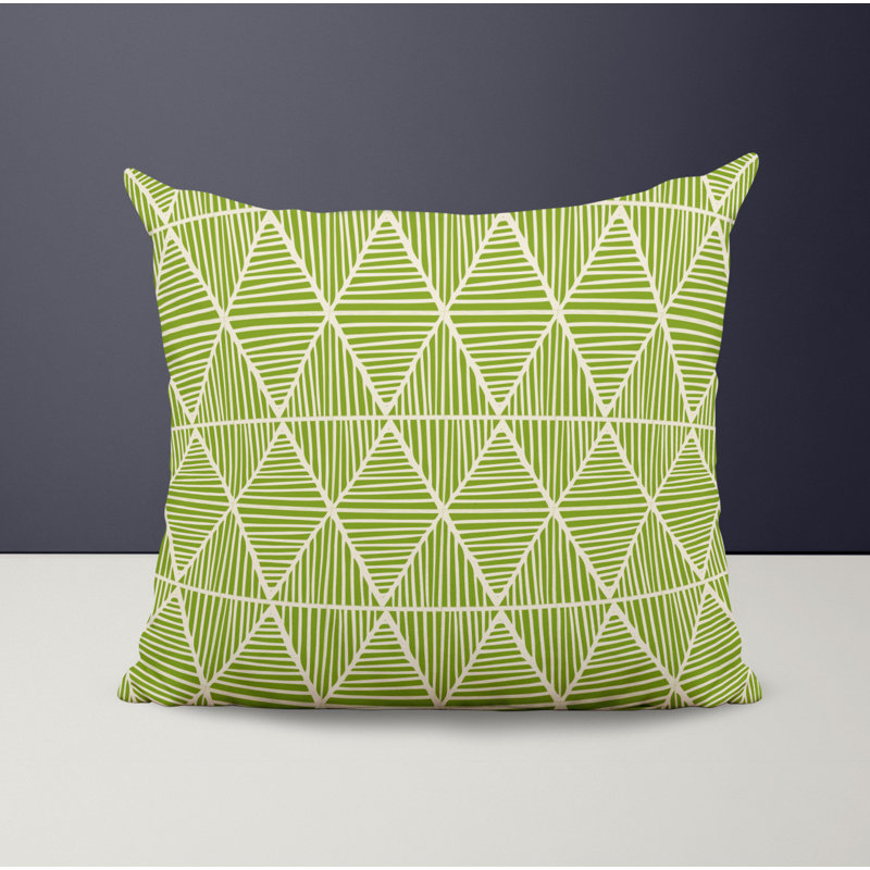 Housse et insert de coussin décoratif en polyester, L 15 po x H 15 po, Chartreuse