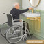 Lavabo de salle de bain mural en céramique rectangulaire l 23 po x P 19 po avec poignées d'appui latérales intégrées et trou de robinet simple conforme à l'ADA