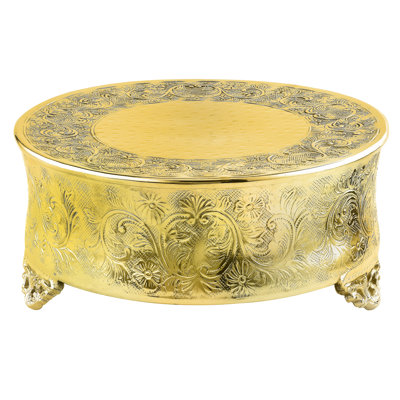 Cake Plateau,  Gold Plated, 14" diameter