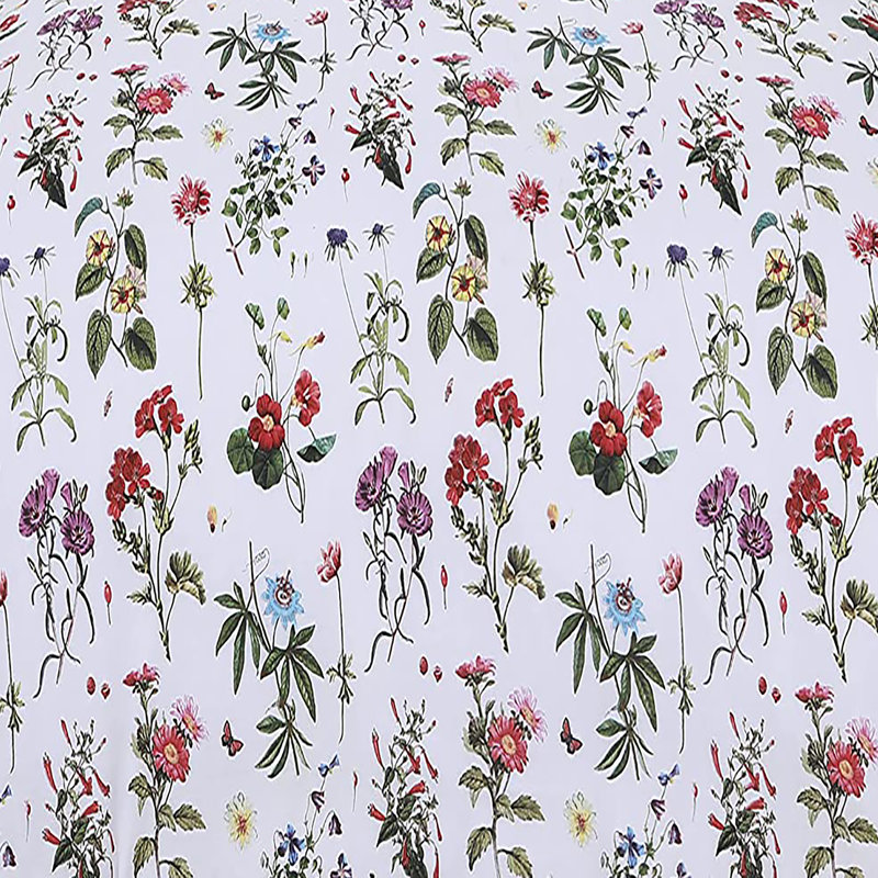 NightComfort Plant with Floral Leaves Cotton Rich Duvet Cover Set with Pillowcase, Single - 1 Standard Pillowcase