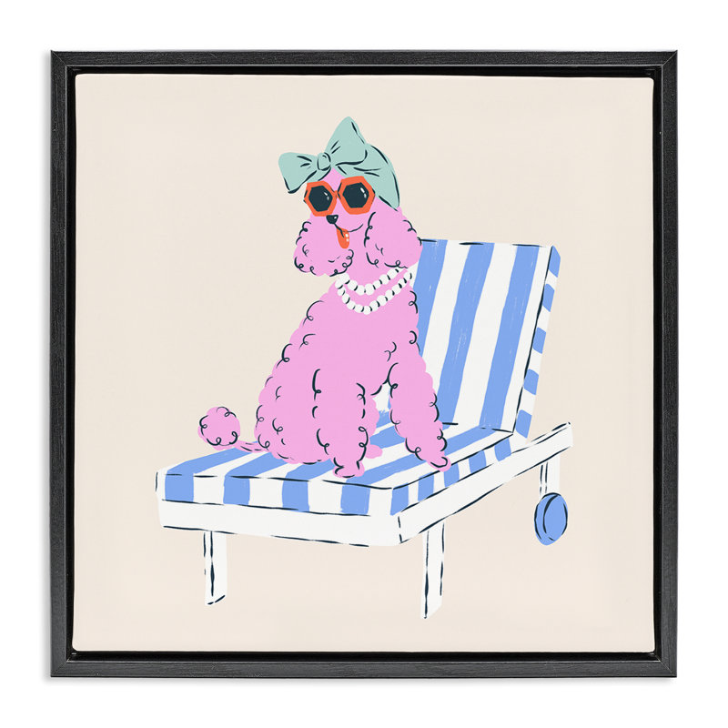 Structure flottante Trendy Poodle, par Krissy Mast, Cadre flottant noir de jais, H 18 po x l 18 po