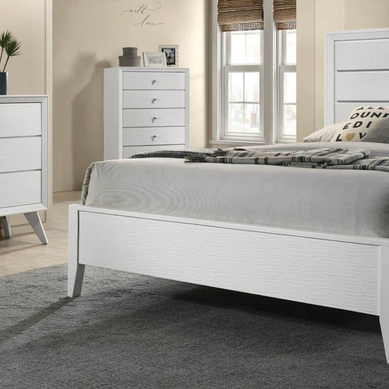 Grand lit en bois massif blanc, Grand