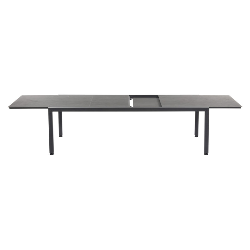 Equinox Extending Dining Table, Dusk Ceramic Top/Graphite Base