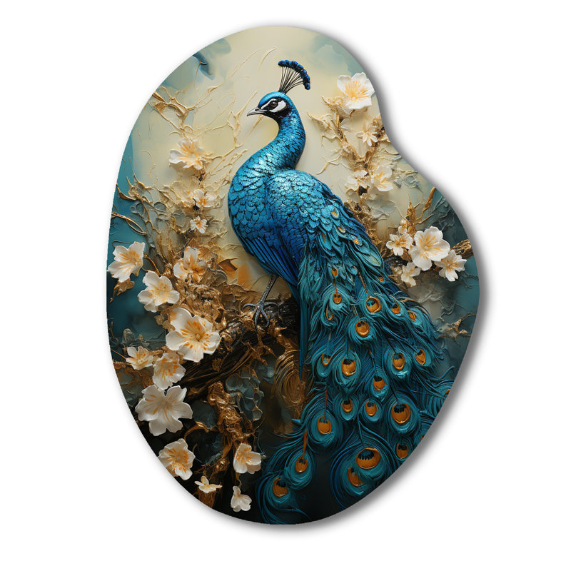 Décoration murale irrégulière en métal Thamim - Peacock Pear, H 30 po x l 22 po
