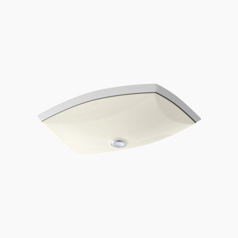 Lavabo de salle de bain sous-comptoir en céramique avec trop-plein Kelston®, Biscuit