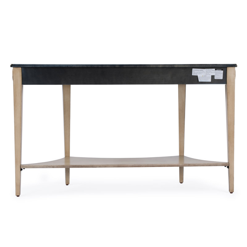 Astor 54"W Demilune Console Table, Antique Beige