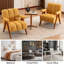 Chaise avec accoudoirs Mid-Century moderne et capitonnée (ensemble de 2)-724496811
