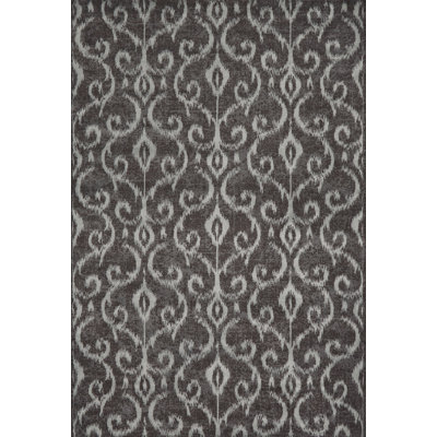 Tapis ikat en laine et coton gris