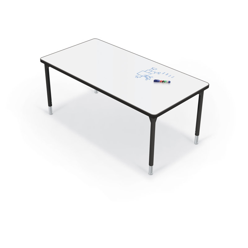 Hierarchy Activity Table Porcelain Steel Whiteboard 6030 Rectangle Top, Black