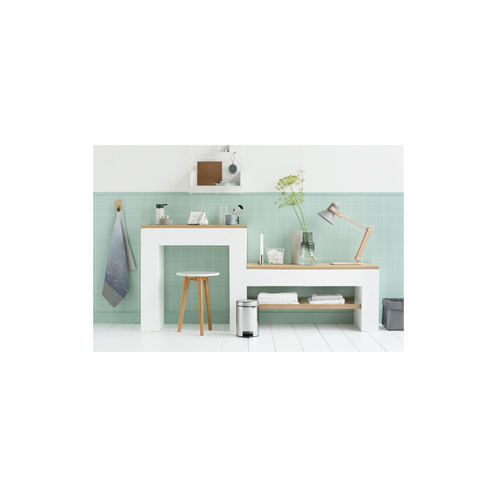 Brabantia NewIcon Step On Trash Can, 0.8 Gallon (3 Liter), Brilliant Steel