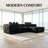 Boneless Boneless Couches L Shaped Cloud Couch Modular Sectional Sofa with Chaise, Boucle Channel Tufted Design, Living Room Furniture .-186564016-186564022