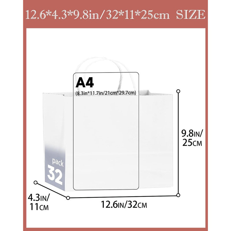 Grand sac-cadeau avec poignées 100PCS