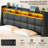 Dyane Upholstered Bed Full Bed Frame with Charging Station and LED Lights-319136829