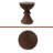 16" Ribbed Brown Concrete Outdoor Side Table With Hourglass Design – Weather-Resistant Accent