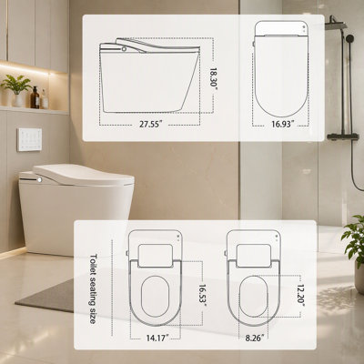 Toilette intelligente avec ouverture automatique du couvercle et rinçage du capteur de pied