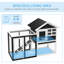 Maison grise 48 "avec toit en asphalte imperméable - Cage pour l'intérieur et l'extérieur