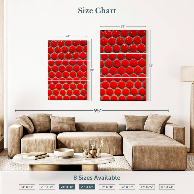 Avery Red Circle Tiles, 38" H x 24" W