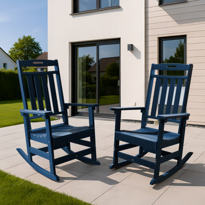 Chaise berçante HDPE toutes saisons pour l'extérieur, ensemble de 2 chaises berçantes