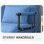 Chaise pliante qui se transforme en lit - Tissu en lin bleu, support en métal, éponge à haute élasticité pour le repos bleu, matériaux, sommeil et repos confortables