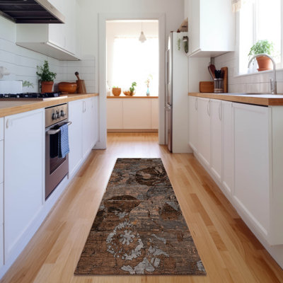 Premium Machine Washable Cerrito AMF555 Terracotta Rug