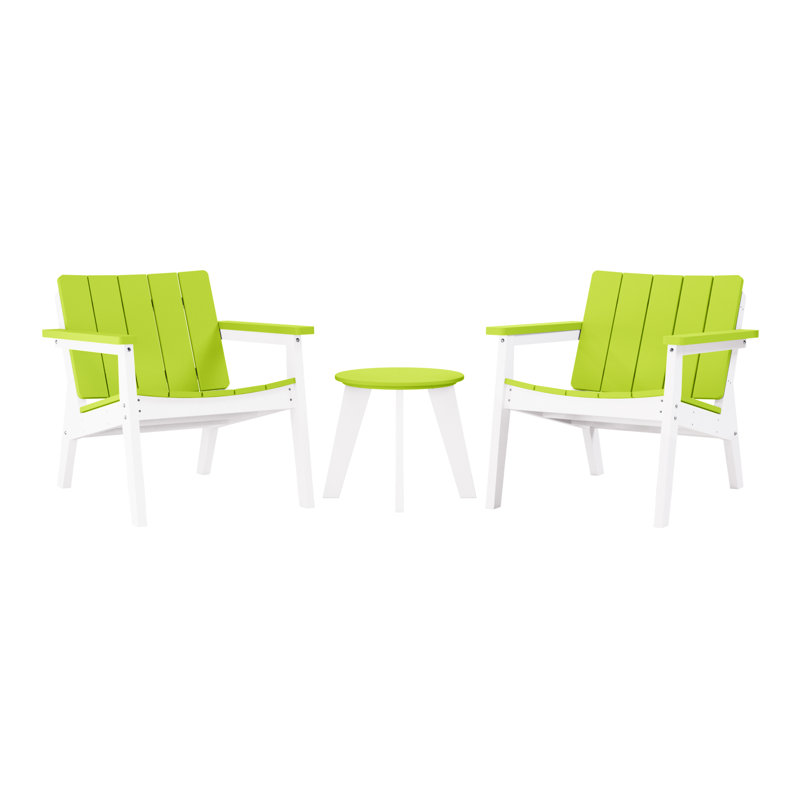 Ensemble de conversation d'extérieur 3 pièces, blanc, Citron