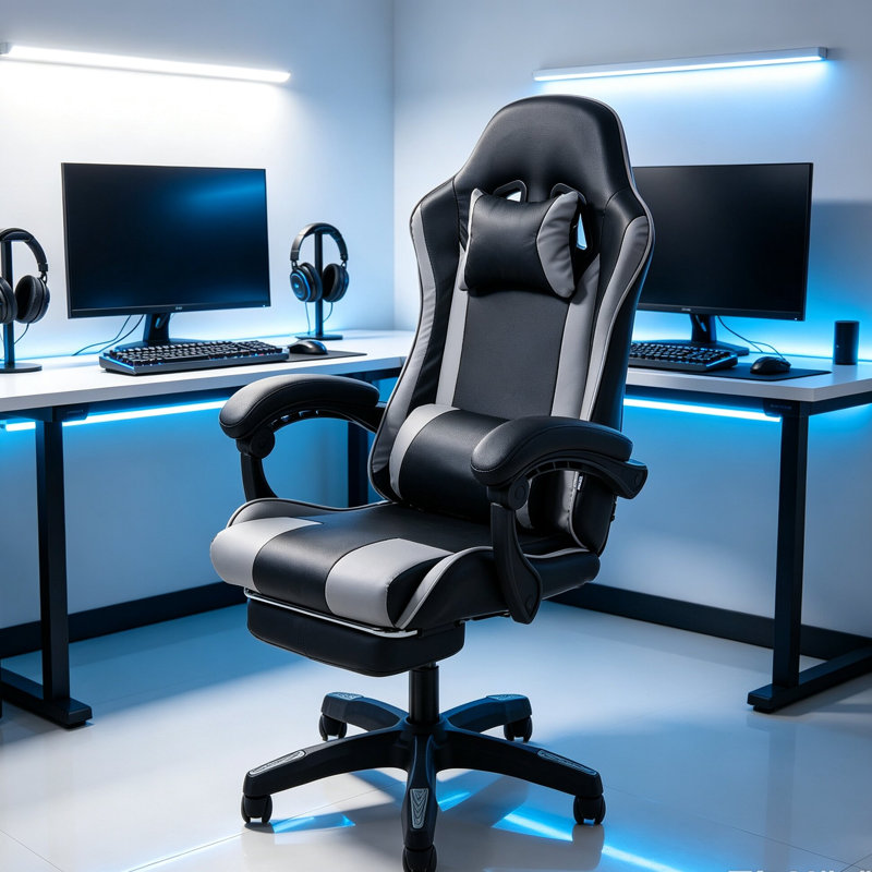 Rebrilliant PC & Racing Game Chair, Grey/Black