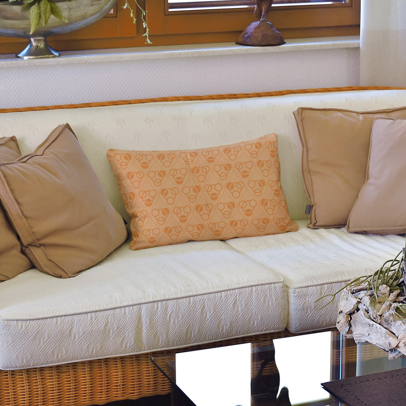 Patricia Geoffrey Geometric Reversible Throw Pillow, 10"H x 14"W, Down/Feather, Orange
