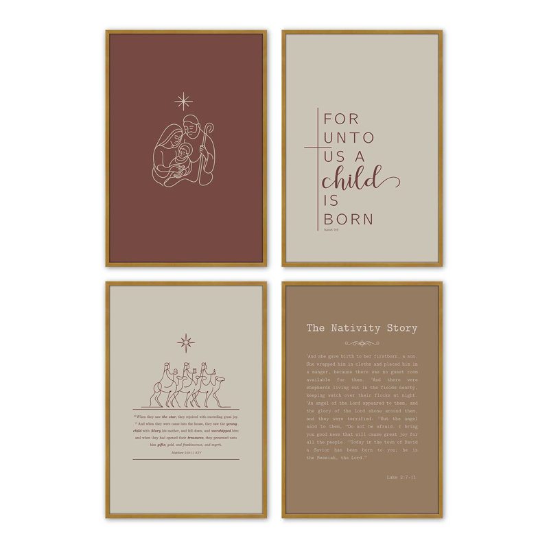 Child of Light, ensemble de 4 reproductions d'art, H 11,5 po x l 38 po, Or poli