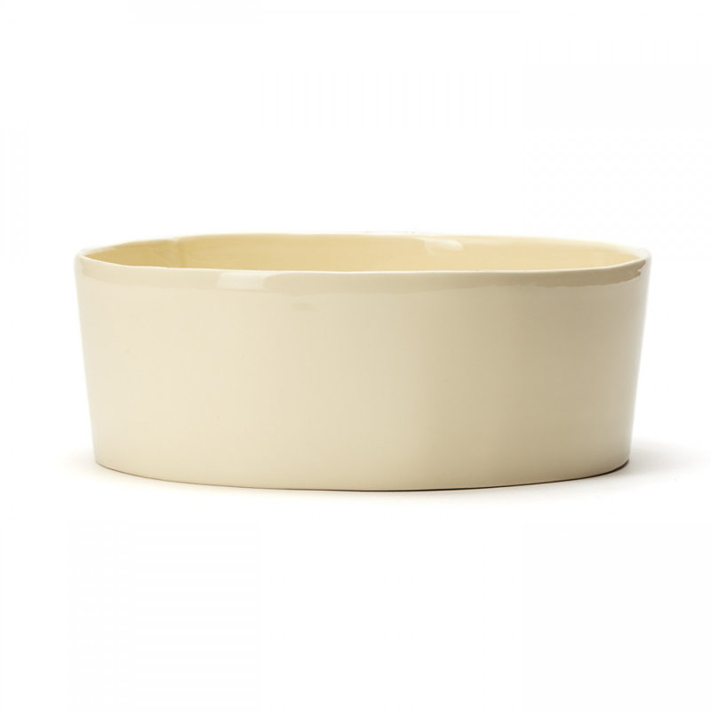 Lastra Stoneware Serving Bowl, White,  4" H x 10.75" W x 10.75" D