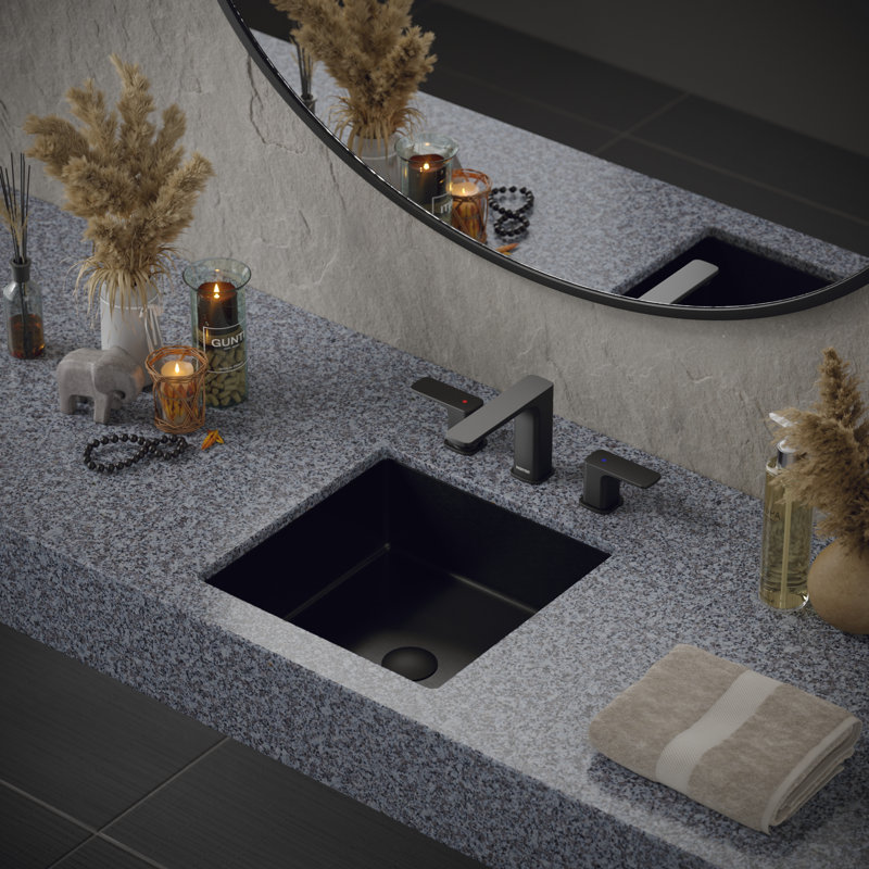 Venda Widespread 2-handle Bathroom Faucet with Drain Assembly, Gunmetal Gray