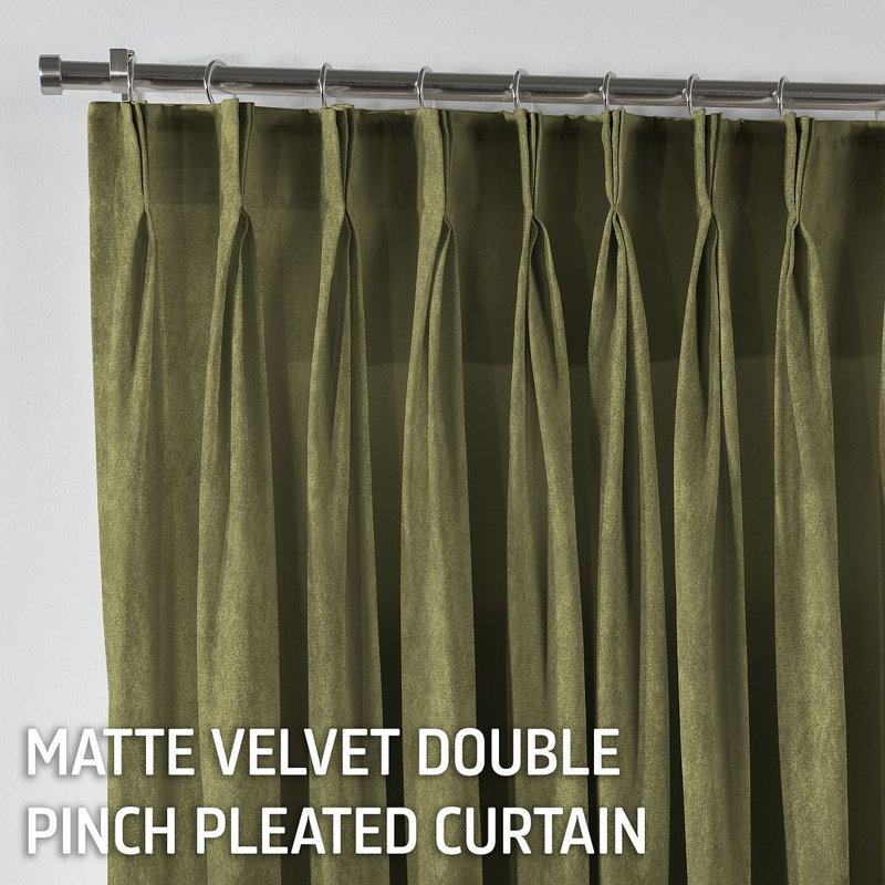 Rideau décoratif obscurcissant très long et très large Pinch Plate, 29 olive, L 100 po x L 72 po