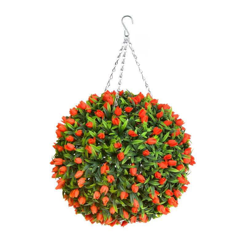 Faux Plant, 38cm H x 38cm W x 38cm D, Orange