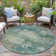 Machine Washable Indoor/Outdoor Xhevrie Teal Rug